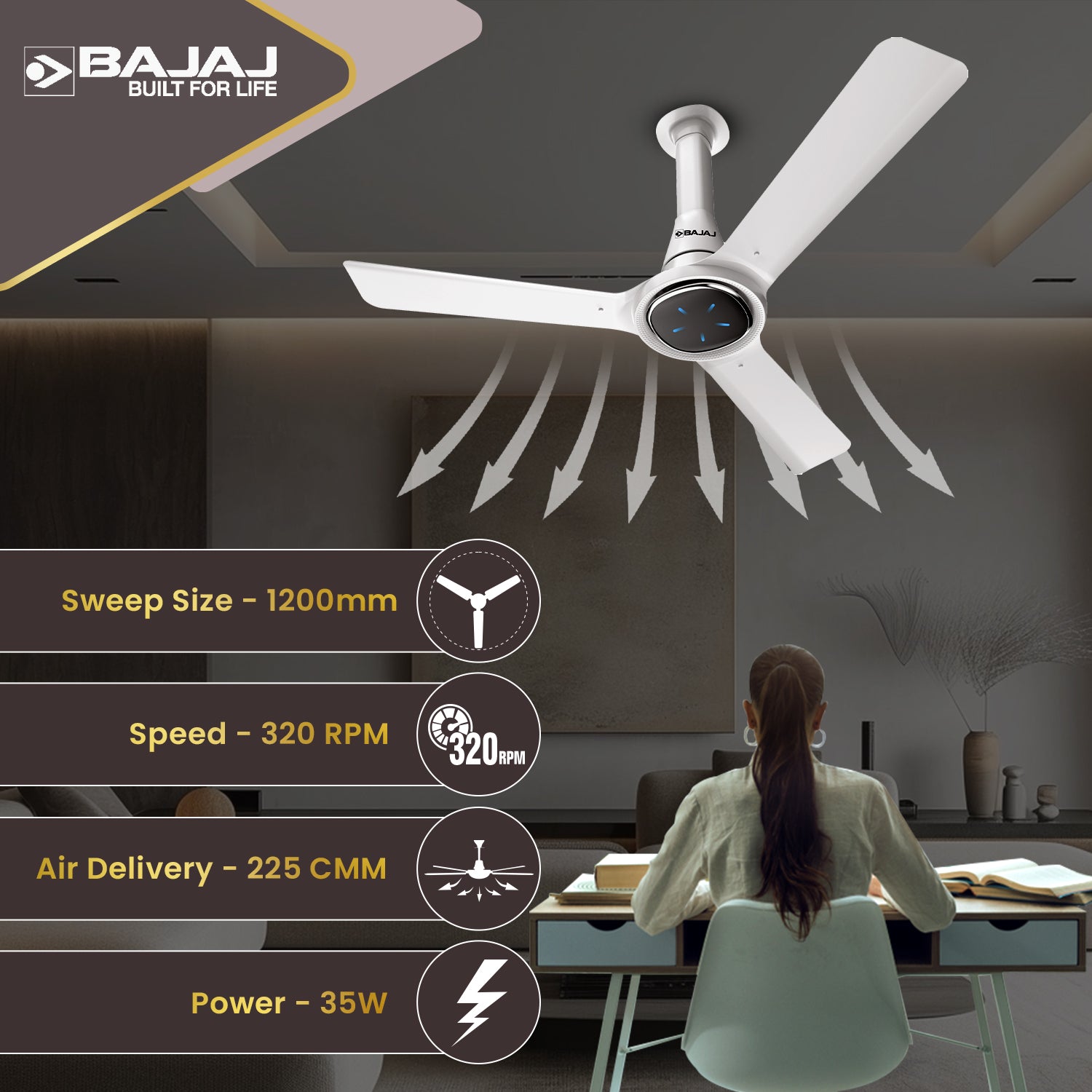 Eurostos 1200mm Ceiling Fan