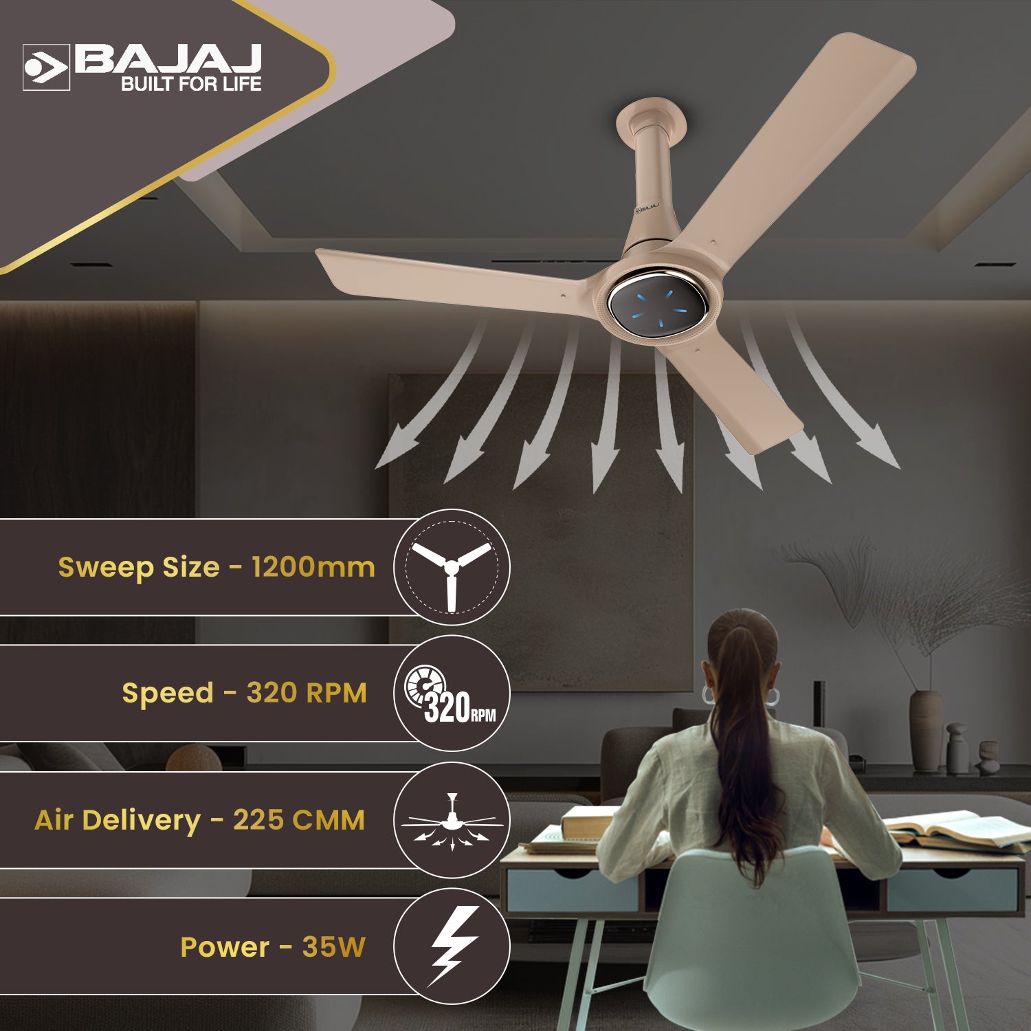 Eurostos 1200mm Ceiling Fan