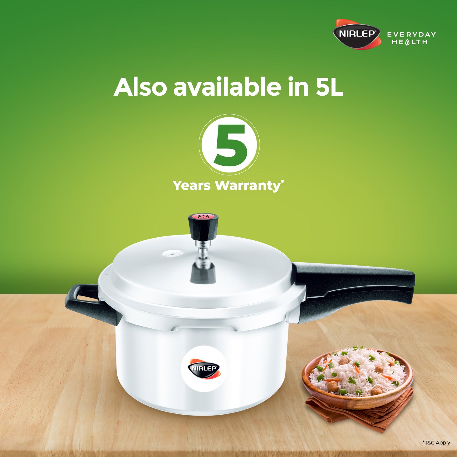 Nutrihealth Outer Lid Aluminium Pressure Cooker