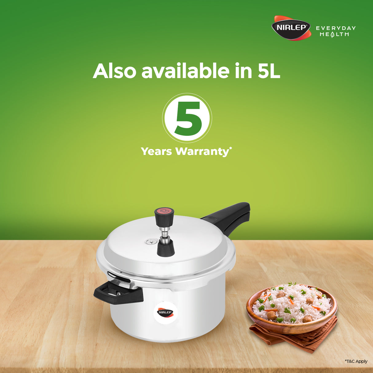 Nutrihealth Outer Lid Aluminium Pressure Cooker