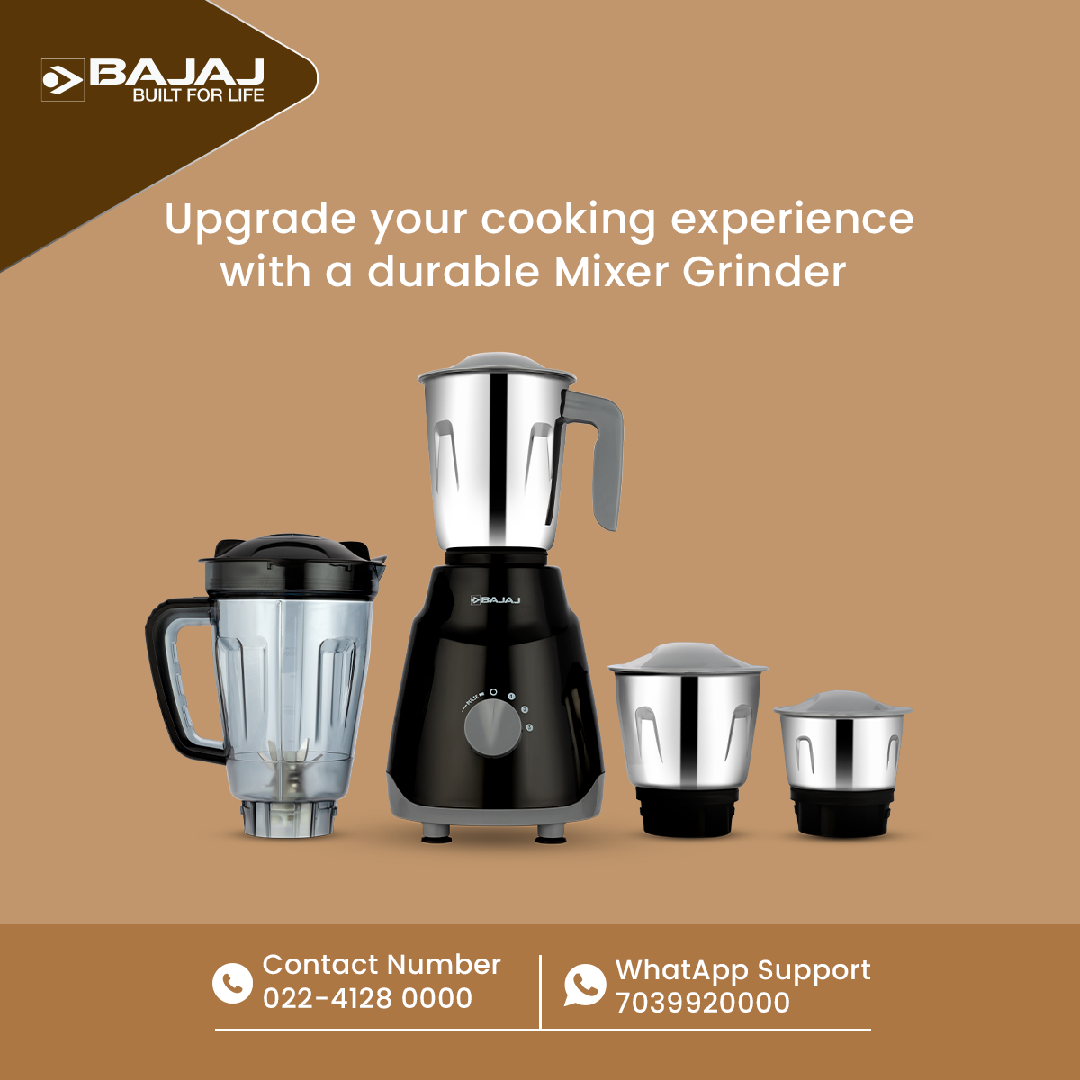 Bajaj Rex Ninja Series 4 Jar 500W Mixer Grinder