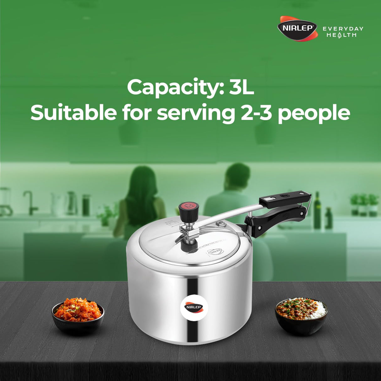 Nutrihealth Inner Lid Aluminium Induction Pressure Cooker