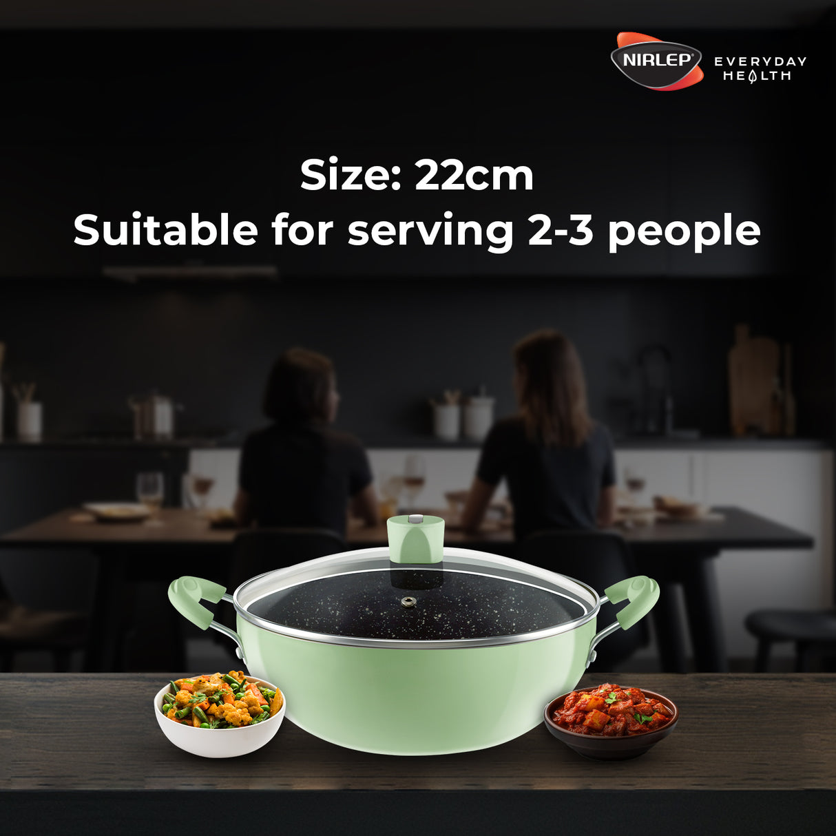 Nutrihealth Pro Non Stick Aluminium Induction Deep Kadhai