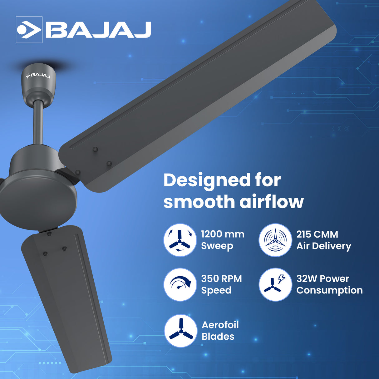 Raftaar 1200mm BLDC Ceiling Fan