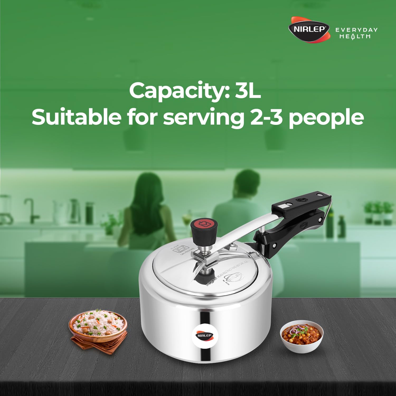 Nutrihealth Inner Lid Aluminium Pressure Cooker