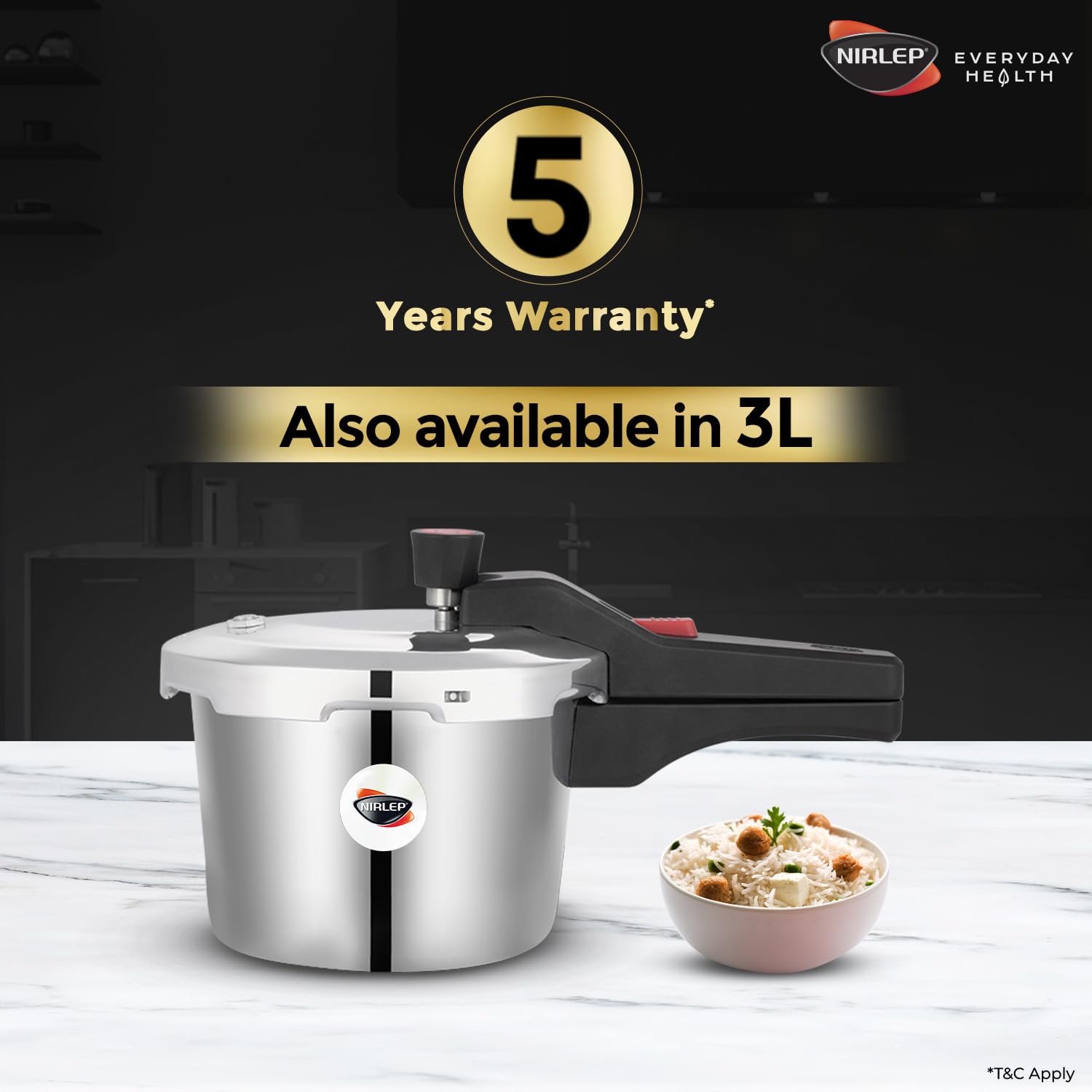 Nutrihealth Pro Outer Lid Designer Aluminium Pressure Cooker