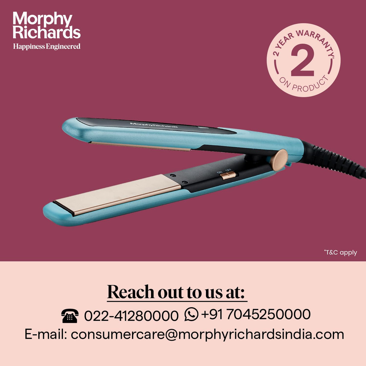 Morphy Richards Estella HS1000 Hair Straightener