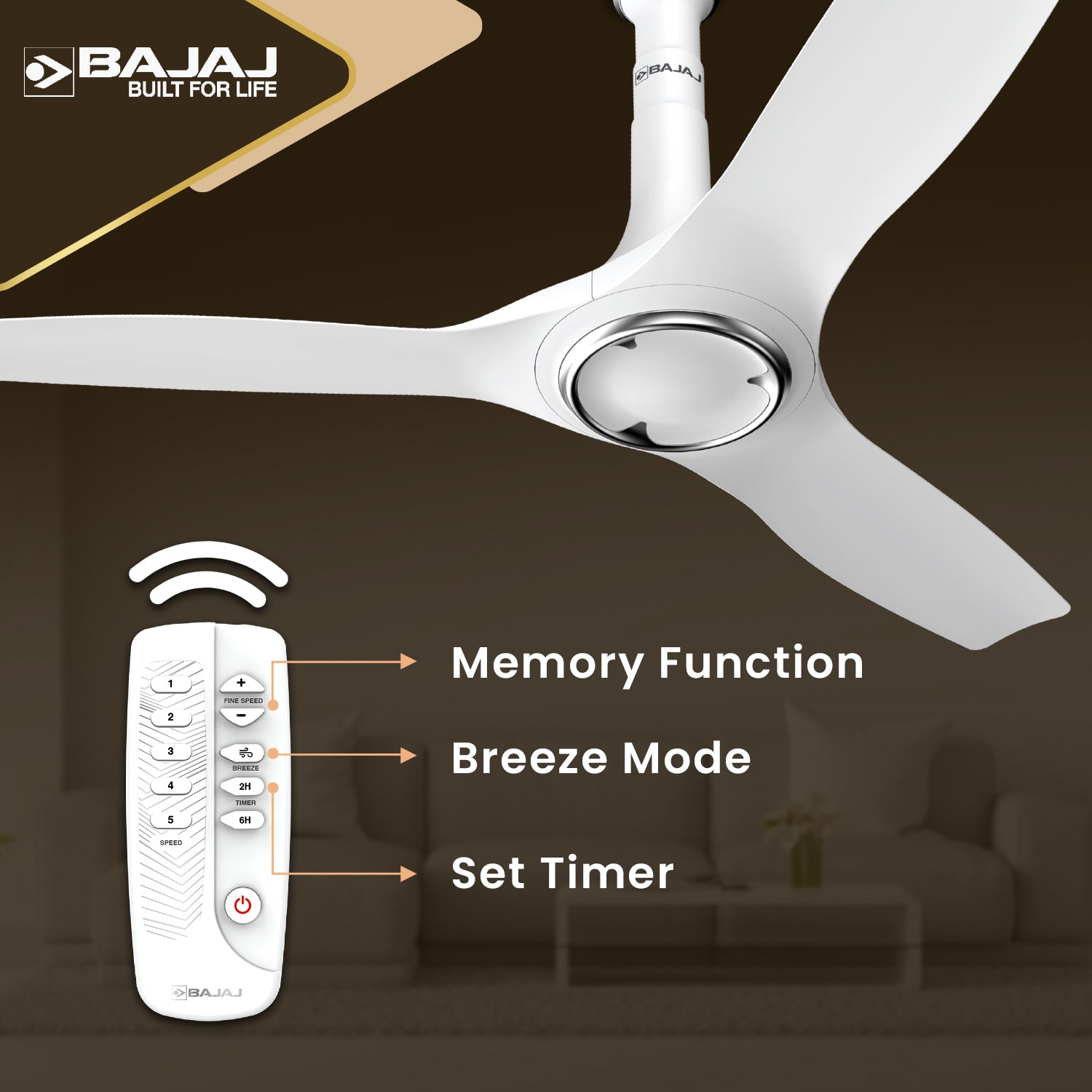Arioso 12DC5R 1200mm Ceiling Fan