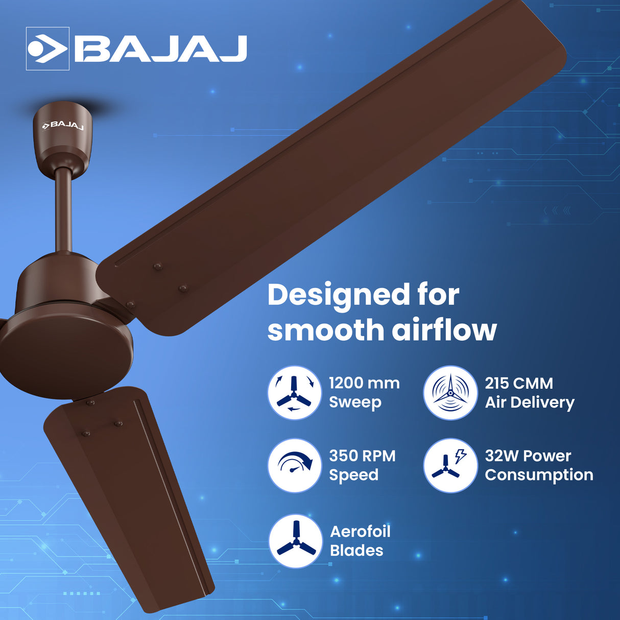 Raftaar 1200mm BLDC Ceiling Fan