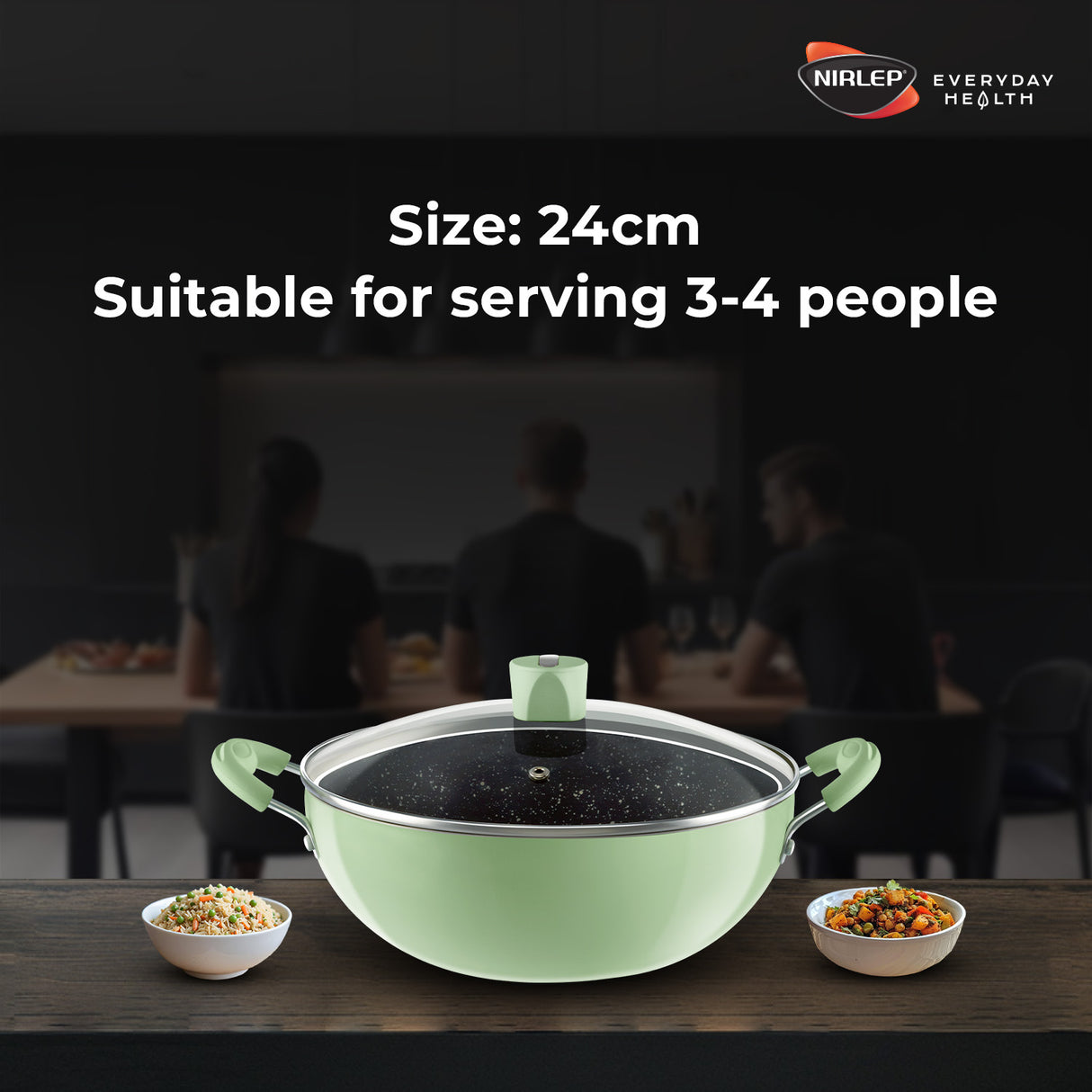 Nutrihealth Pro Non Stick Aluminium Induction Deep Kadhai