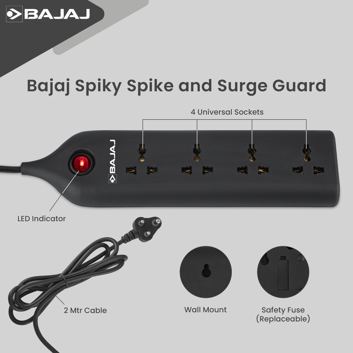 BAJAJ SPIKY 4 WAY SPIKE AND SURGE GUARD