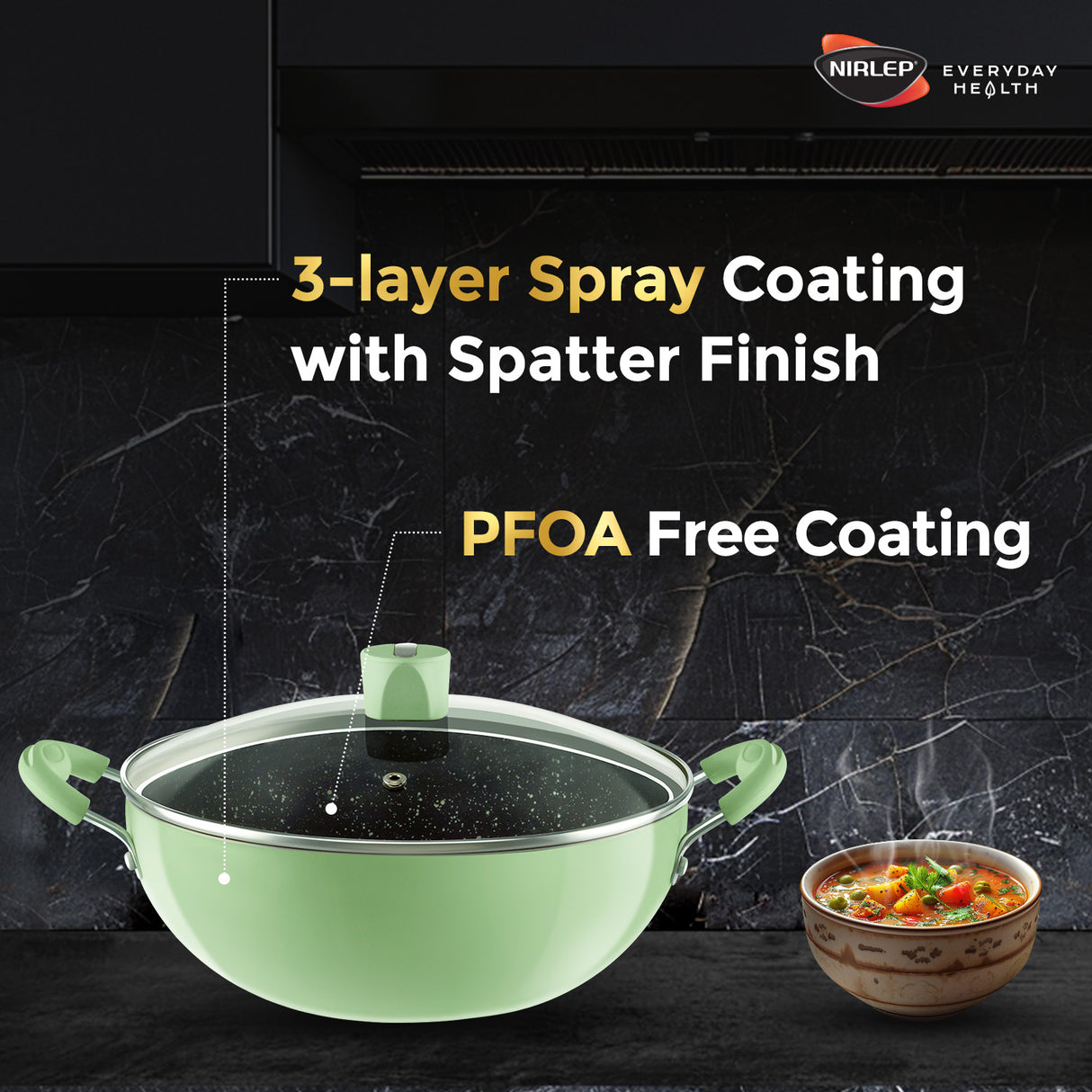 Nutrihealth Pro Non Stick Aluminium Induction Deep Kadhai