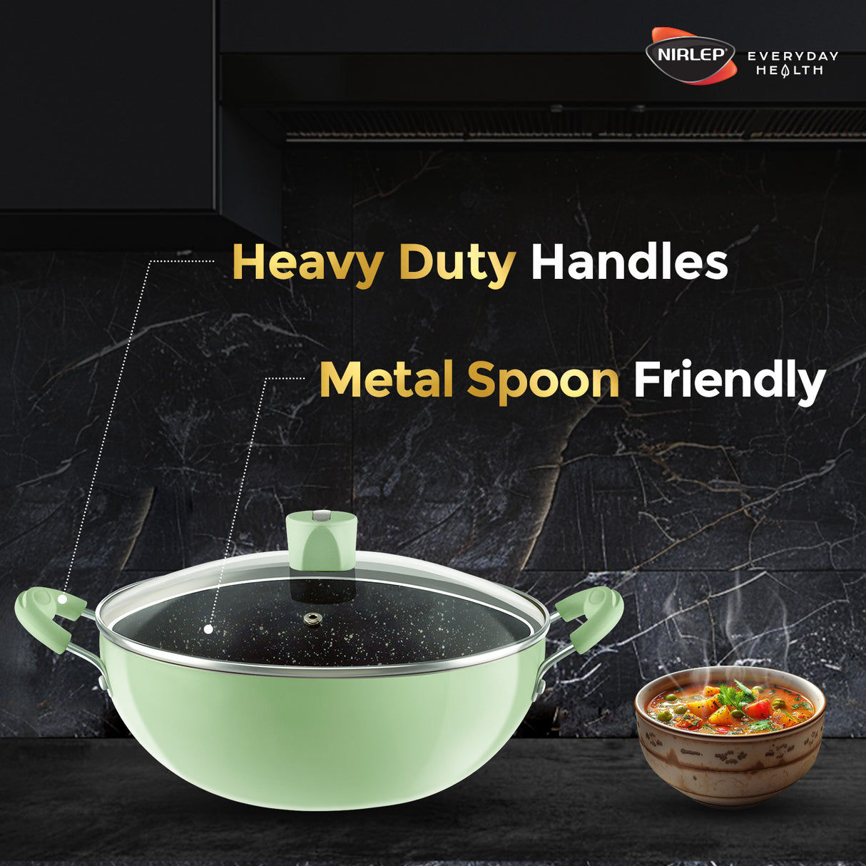 Nutrihealth Pro Non Stick Aluminium Induction Deep Kadhai