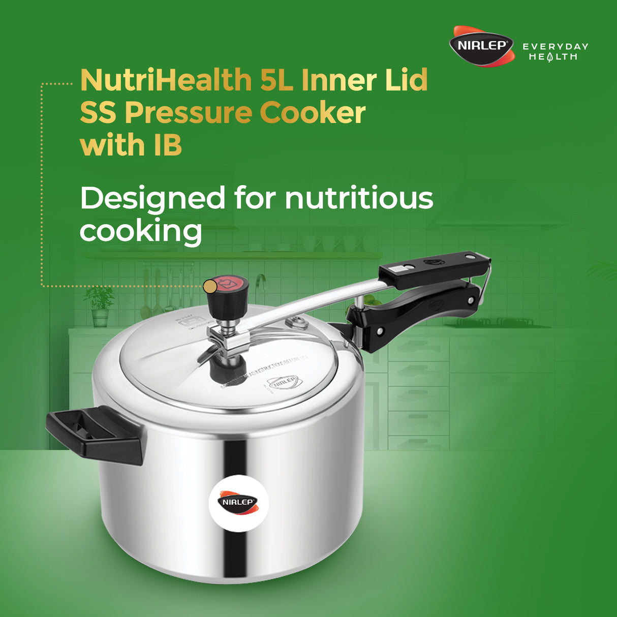 Nutrihealth Inner Lid Stainless Steel Pressure Cooker