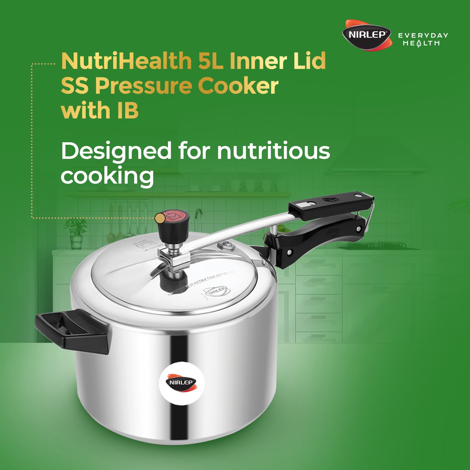 Nutrihealth Inner Lid Stainless Steel Pressure Cooker