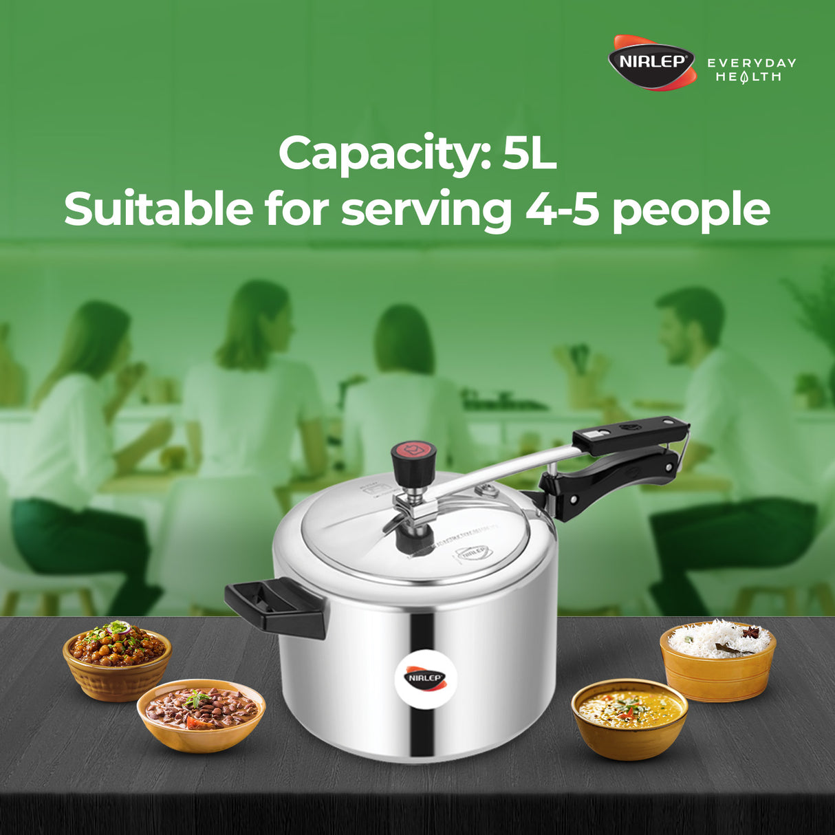 Nutrihealth Inner Lid Stainless Steel Pressure Cooker