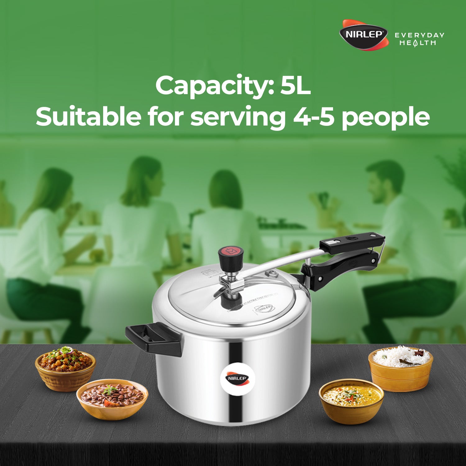 Nutrihealth Inner Lid Stainless Steel Pressure Cooker