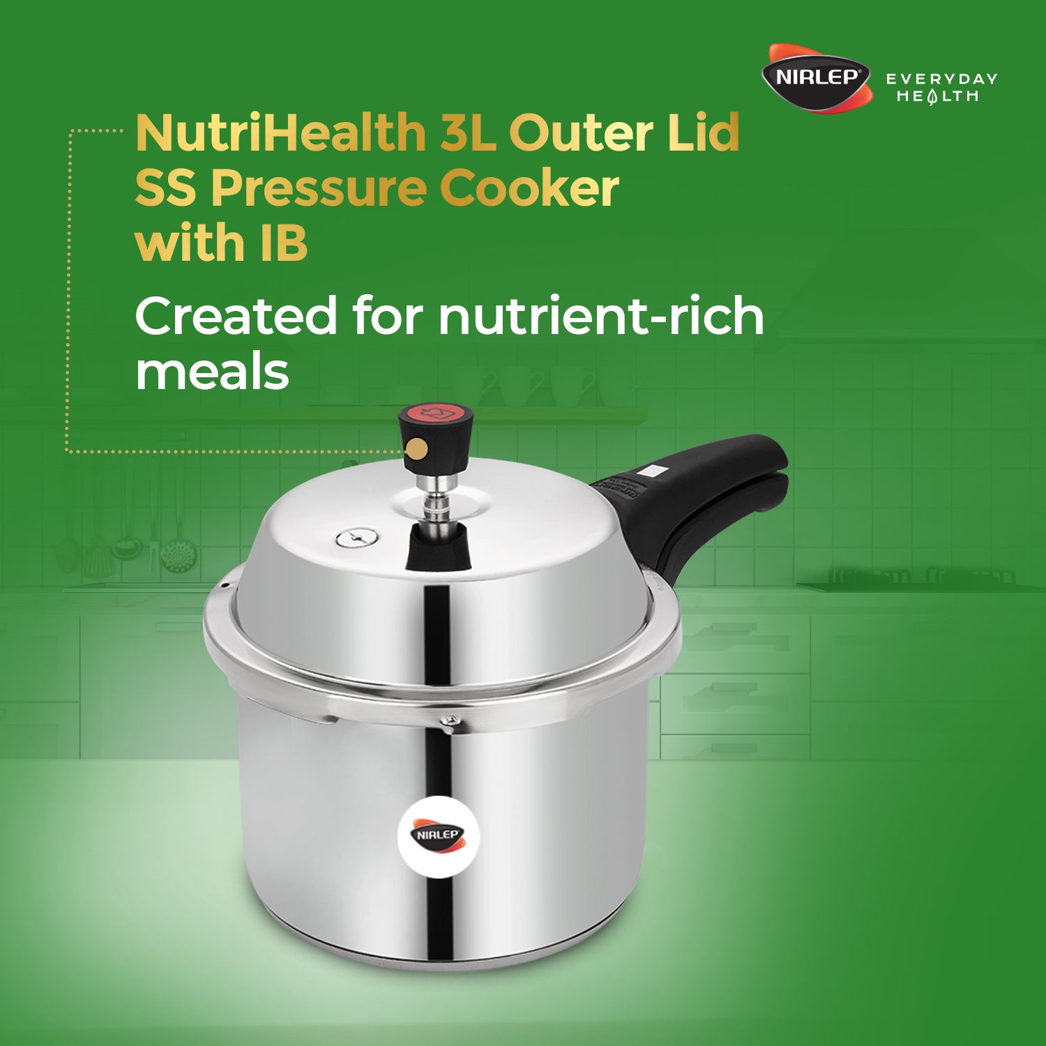 Nutrihealth Outer Lid  Stainless Steel Pressure Cooker