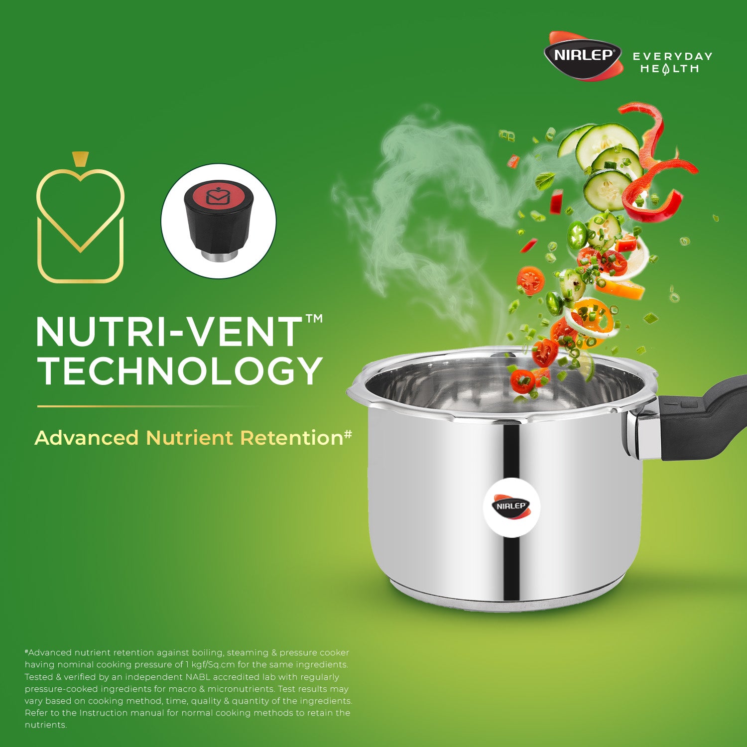Nutrihealth Outer Lid  Stainless Steel Pressure Cooker