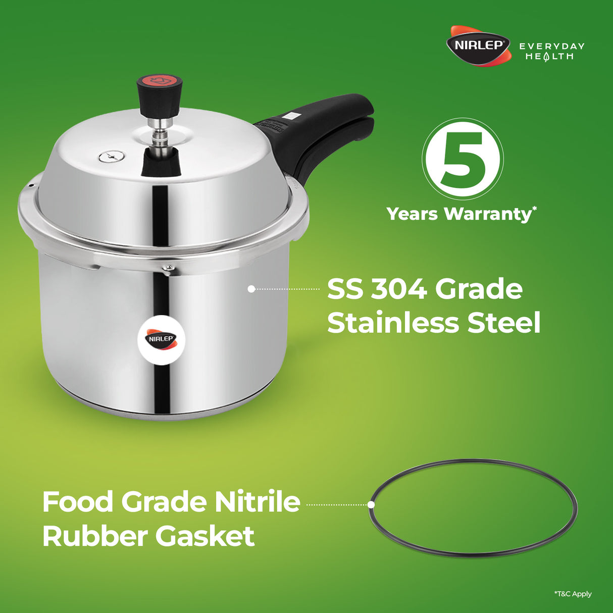 Nutrihealth Outer Lid  Stainless Steel Pressure Cooker
