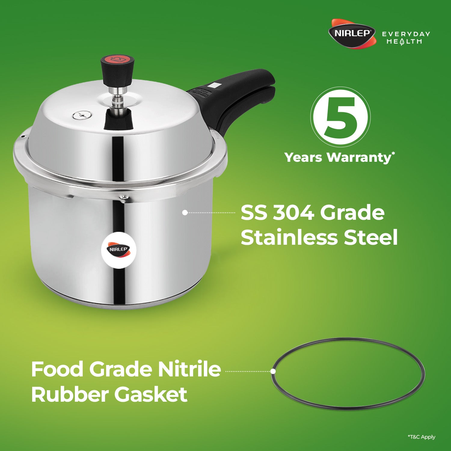 Nutrihealth Outer Lid  Stainless Steel Pressure Cooker