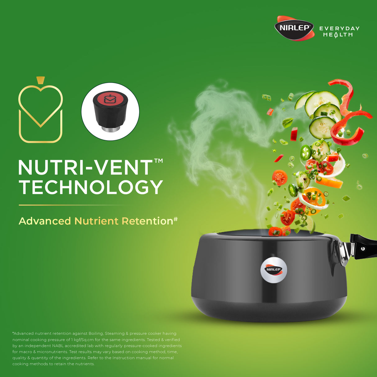 Nutrihealth Inner Lid Handi Shaped Hard Anodised Induction Pressure Cooker