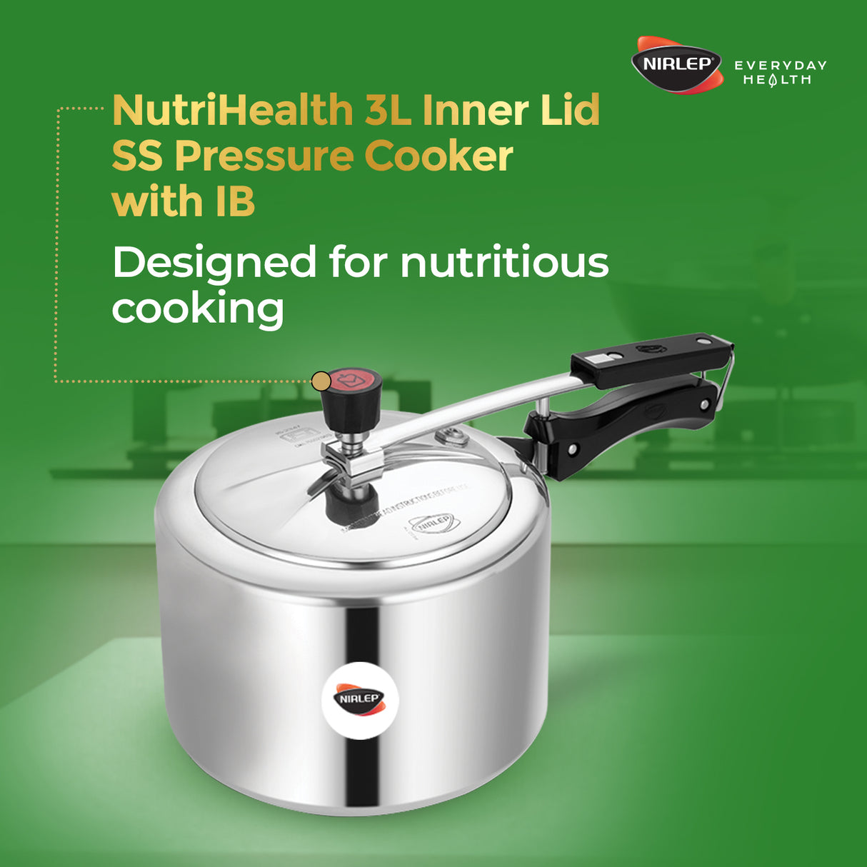 Nutrihealth Inner Lid Stainless Steel Pressure Cooker