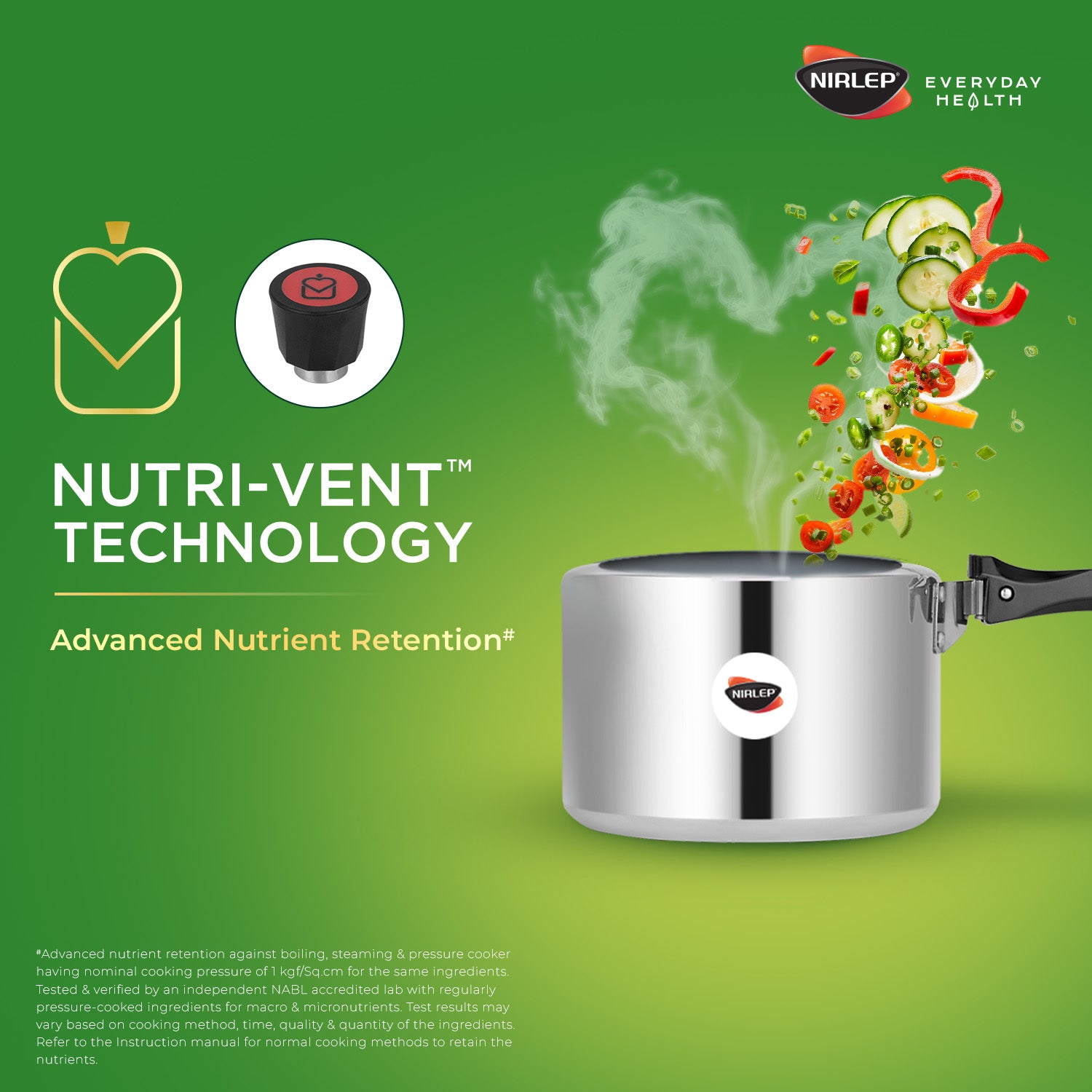 Nutrihealth Inner Lid Stainless Steel Pressure Cooker