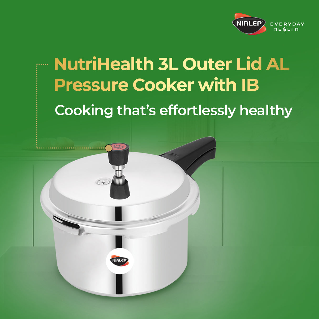 Nutrihealth Outer Lid Induction Aluminium Pressure Cooker