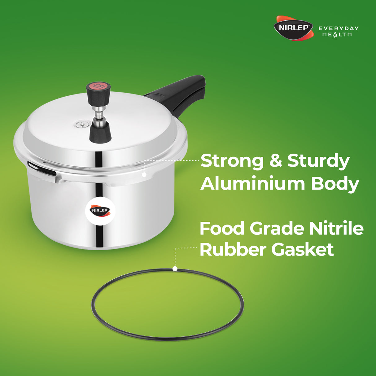 Nutrihealth Outer Lid Induction Aluminium Pressure Cooker