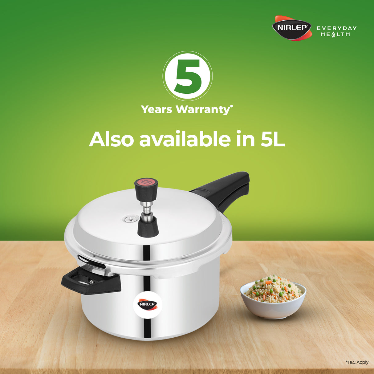 Nutrihealth Outer Lid Induction Aluminium Pressure Cooker