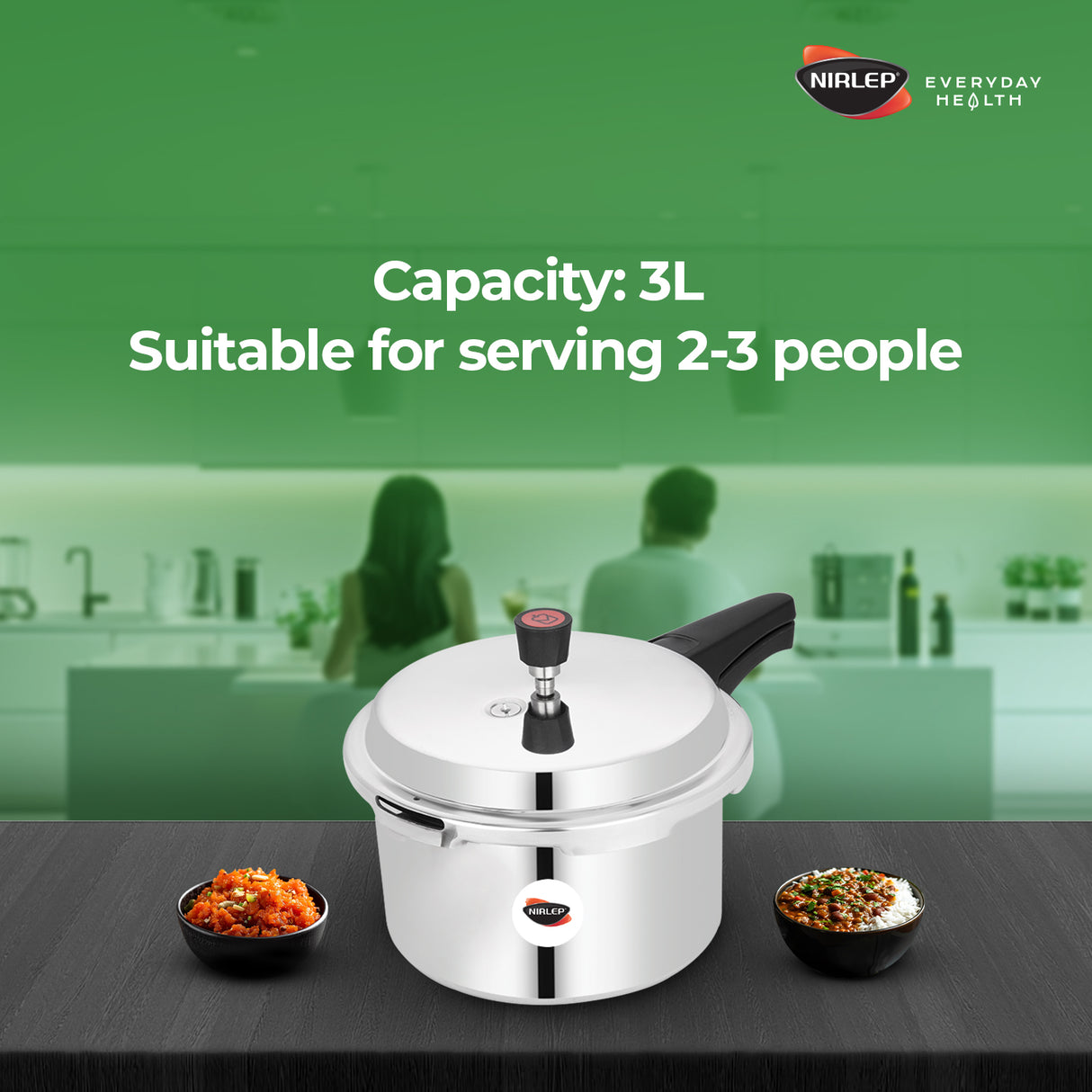 Nutrihealth Outer Lid Induction Aluminium Pressure Cooker