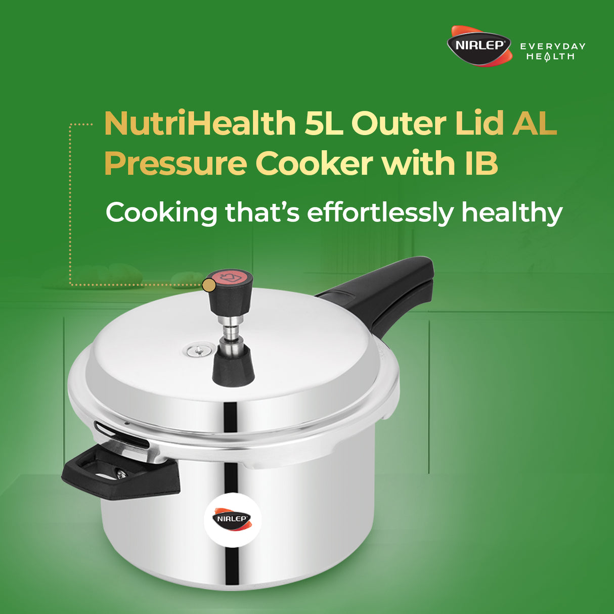 Nutrihealth Outer Lid Induction Aluminium Pressure Cooker