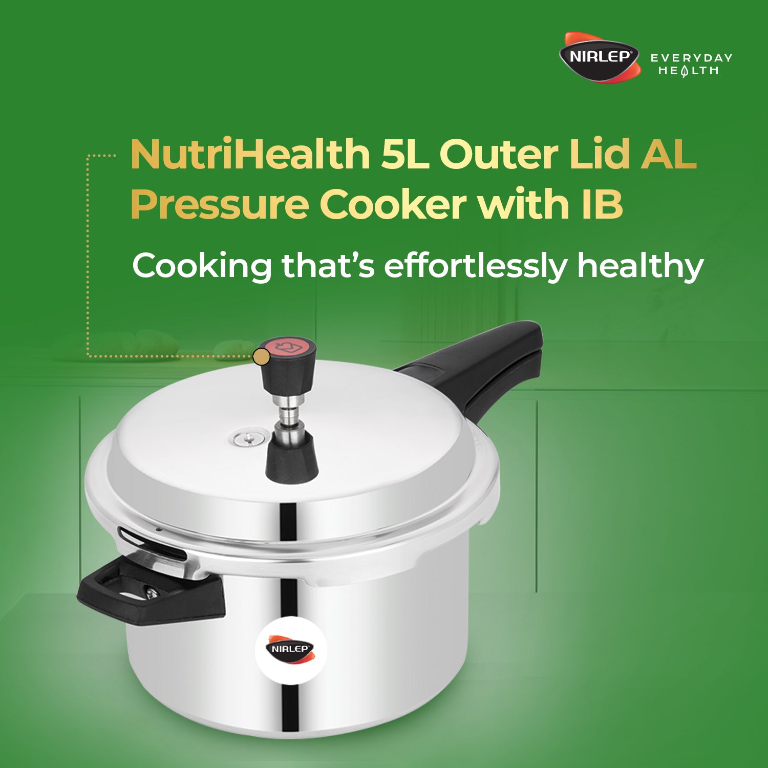 Nutrihealth Outer Lid Induction Aluminium Pressure Cooker