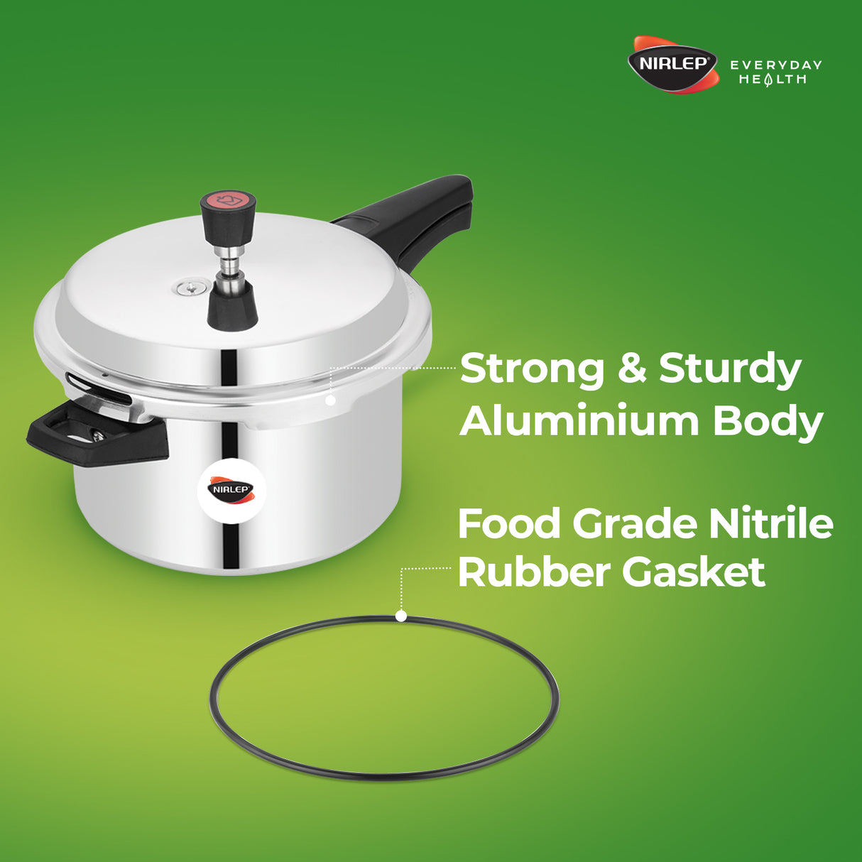 Nutrihealth Outer Lid Induction Aluminium Pressure Cooker