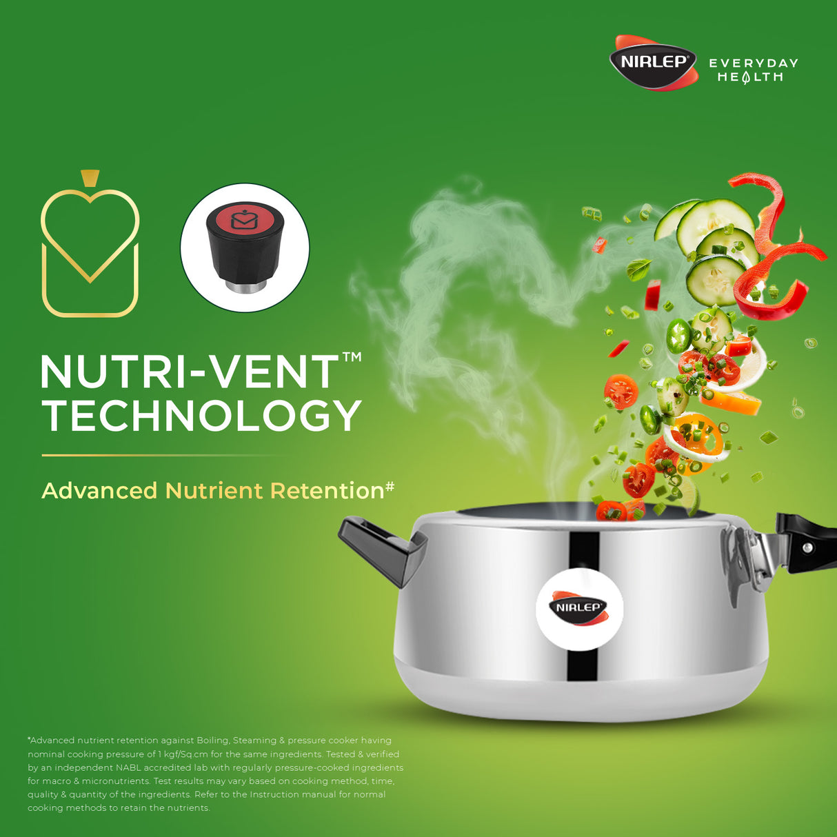 Nutrihealth Inner Lid Handi Shaped Aluminium Pressure Cooker