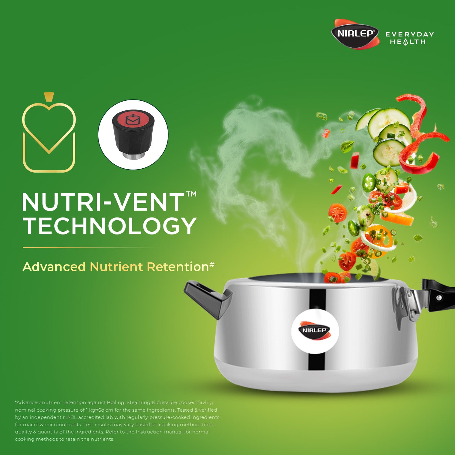 Nutrihealth Inner Lid Handi Shaped Aluminium Pressure Cooker