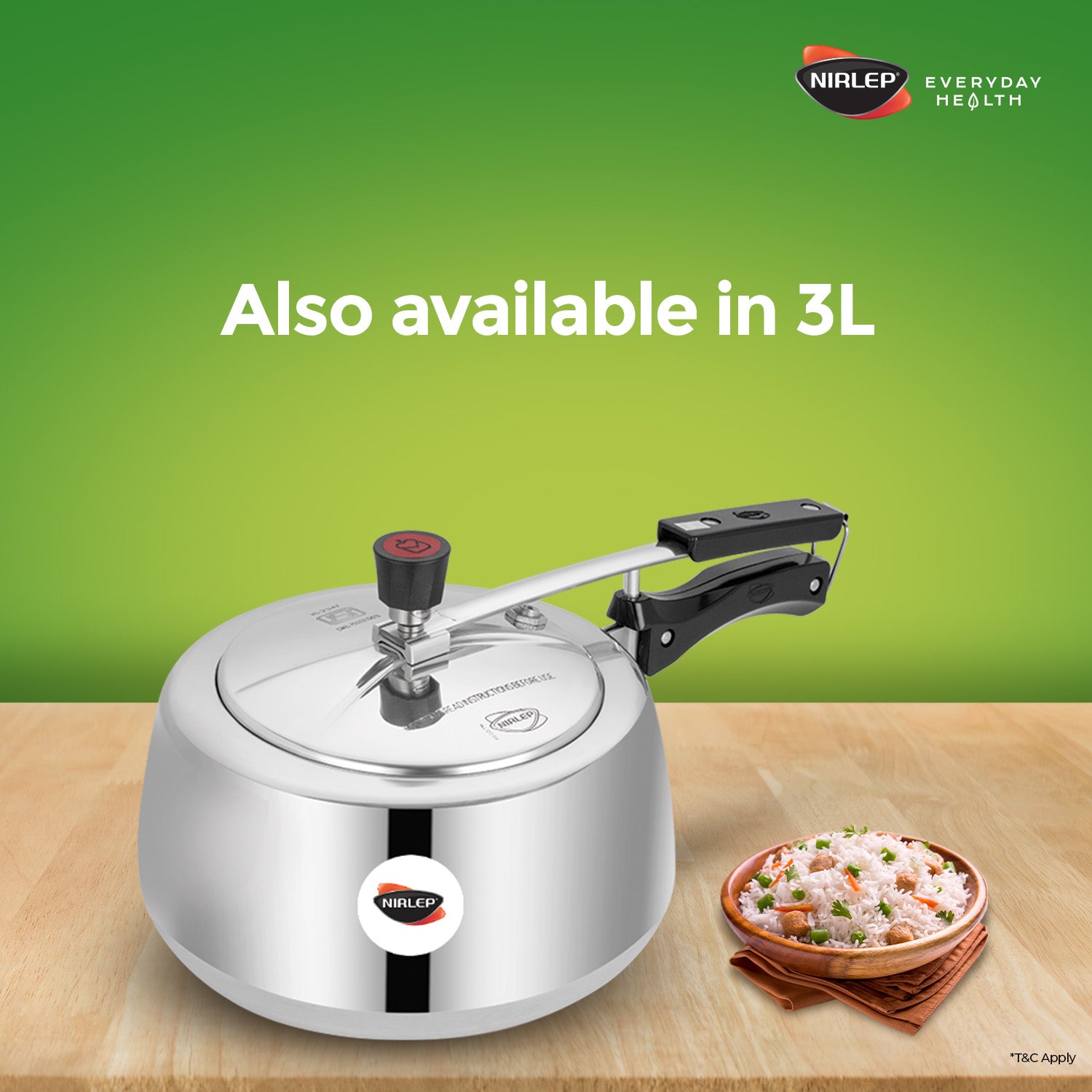 Nutrihealth Inner Lid Handi Shaped Aluminium Pressure Cooker