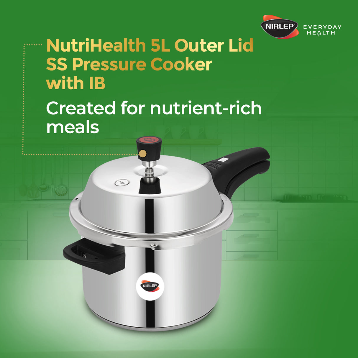 Nutrihealth Outer Lid  Stainless Steel Pressure Cooker
