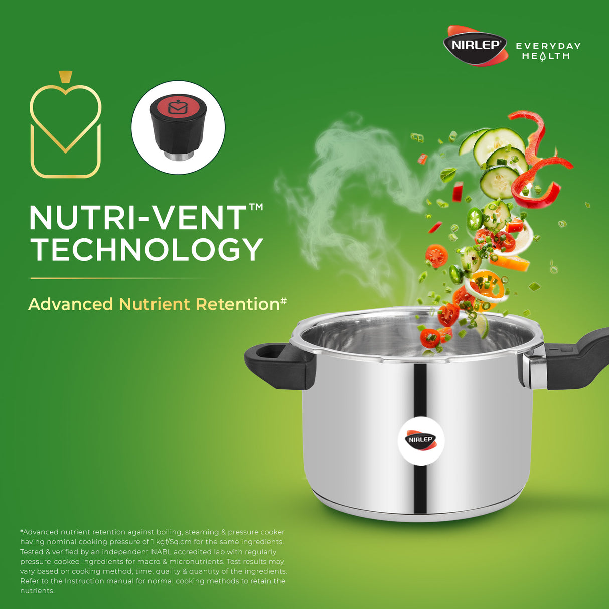 Nutrihealth Outer Lid  Stainless Steel Pressure Cooker