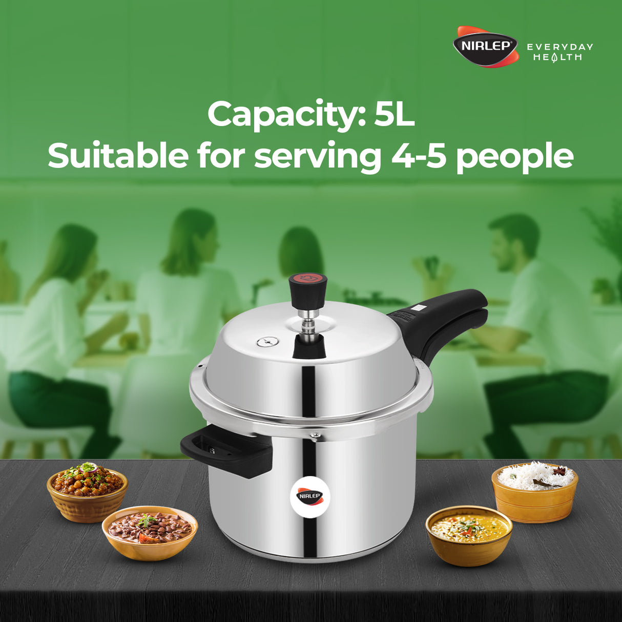 Nutrihealth Outer Lid  Stainless Steel Pressure Cooker