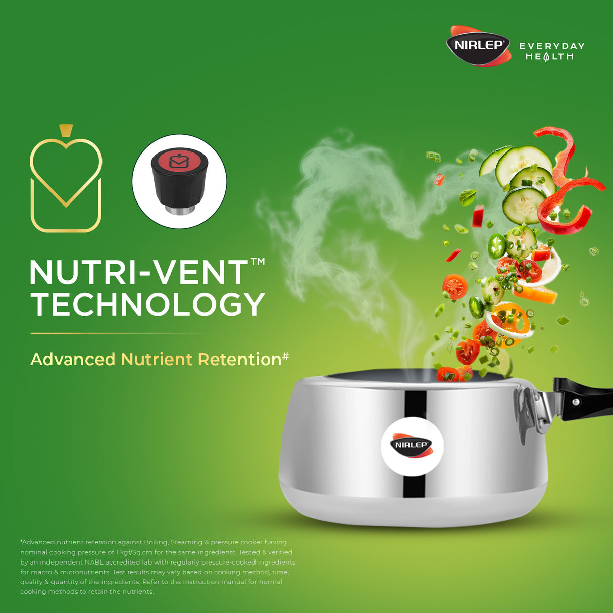 Nutrihealth Inner Lid Handi Shaped Aluminium Pressure Cooker
