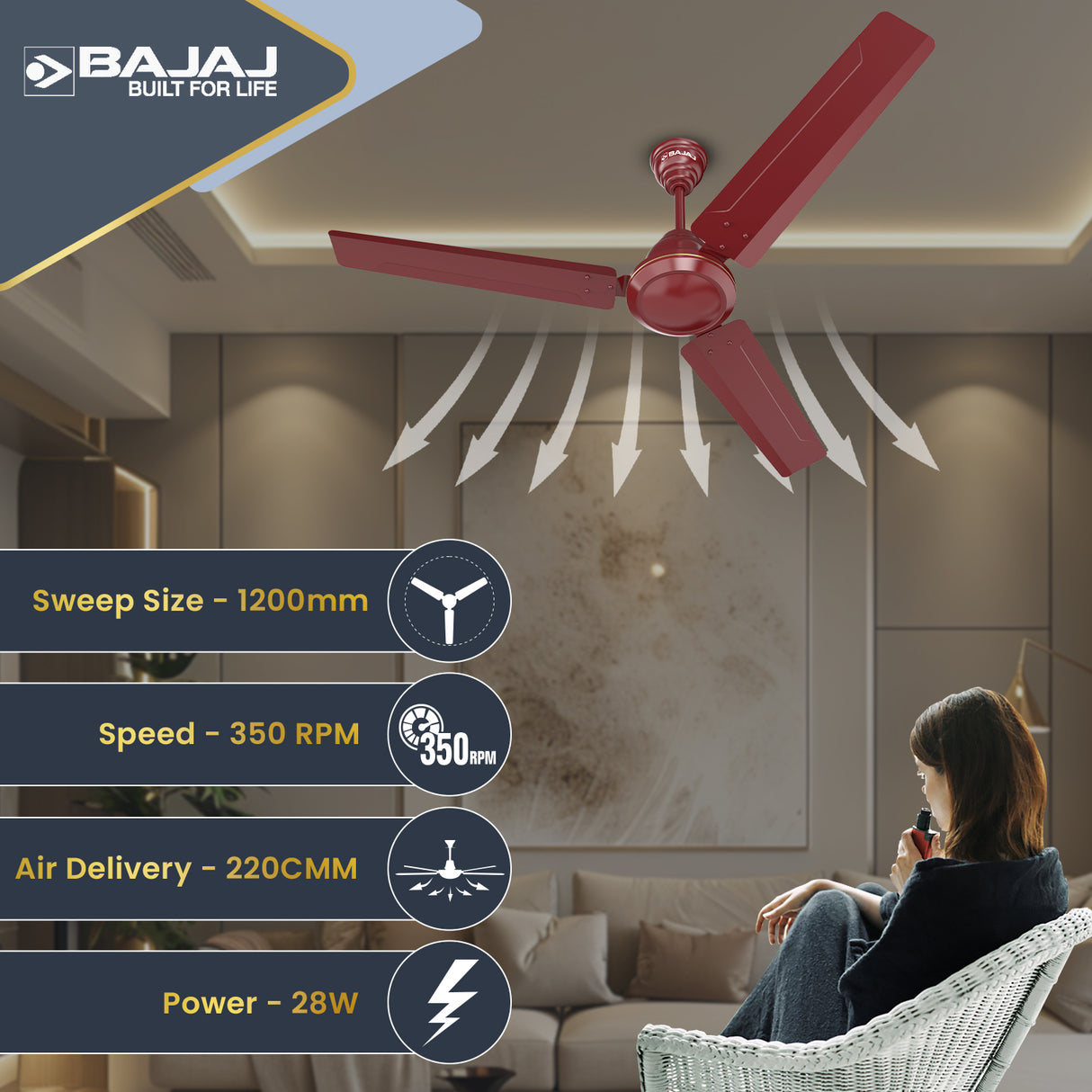Frore Turbo BLDC 1200mm Ceiling Fan