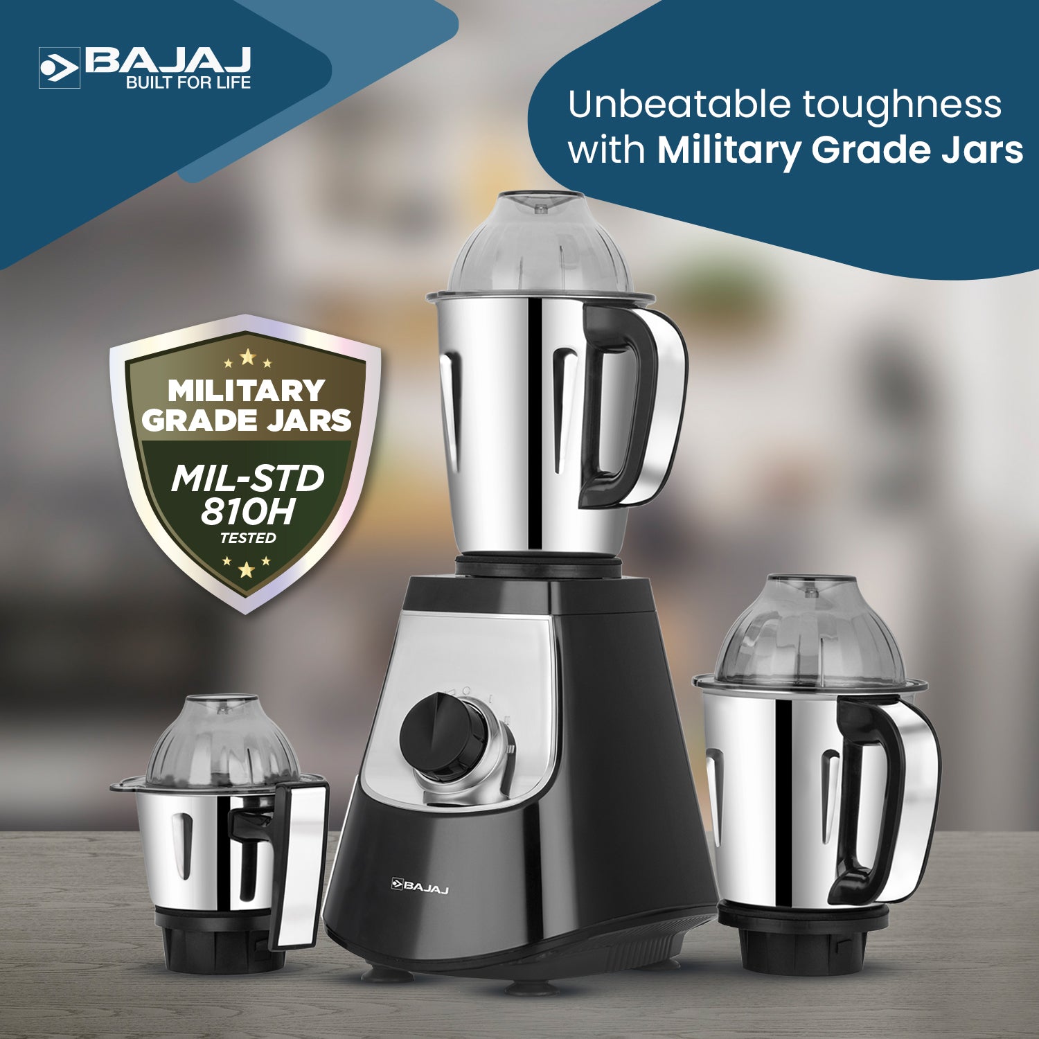 Bajaj Military Series Evoque 4 Jar 1000W Mixer Grinder
