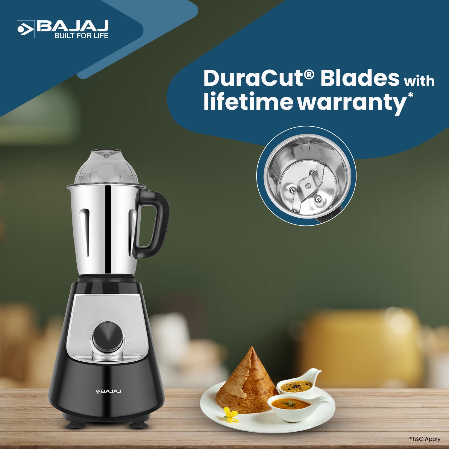 Bajaj Military Series Evoque 4 Jar 1000W Mixer Grinder