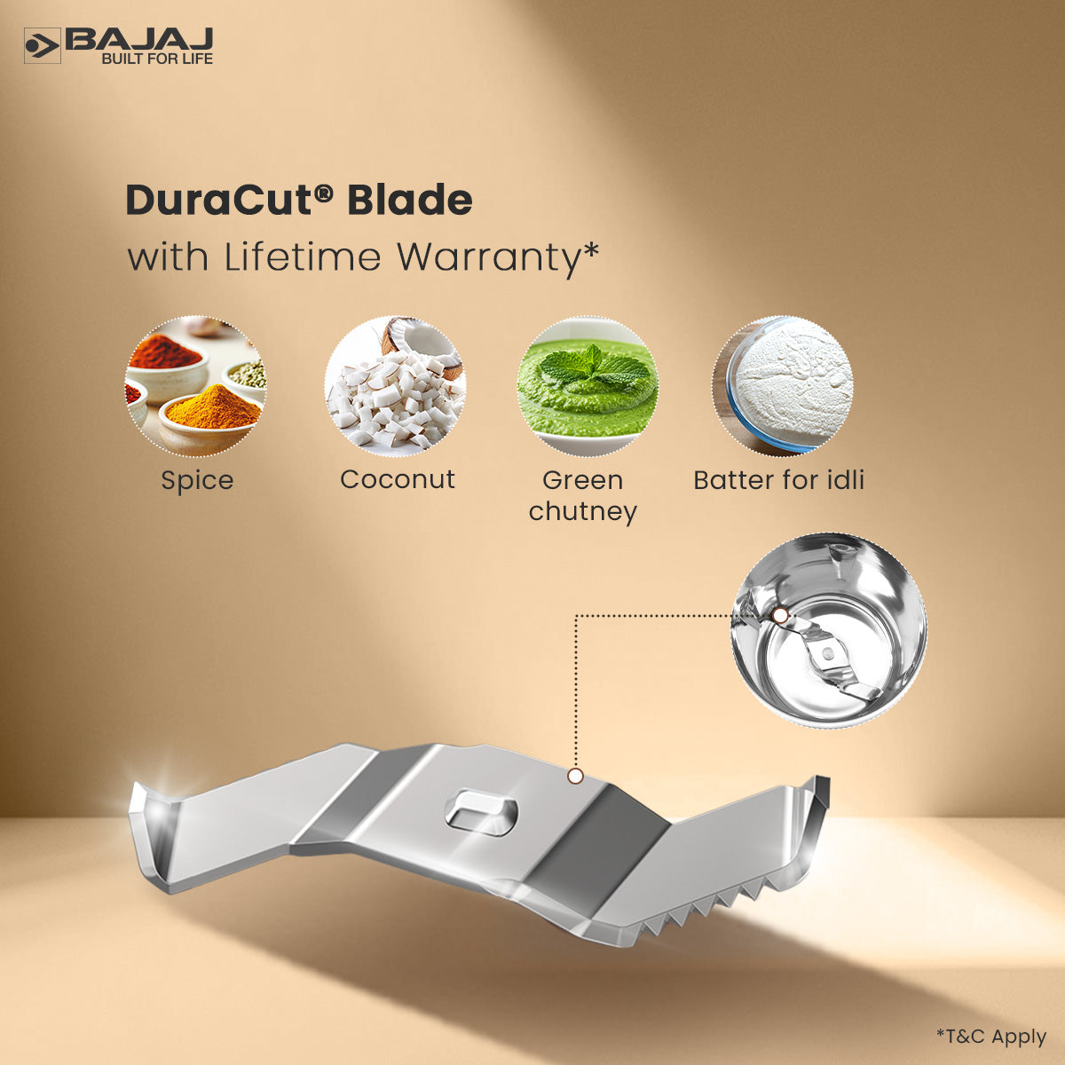 Bajaj Military Series Glamore 4 Jar 1000W Mixer Grinder
