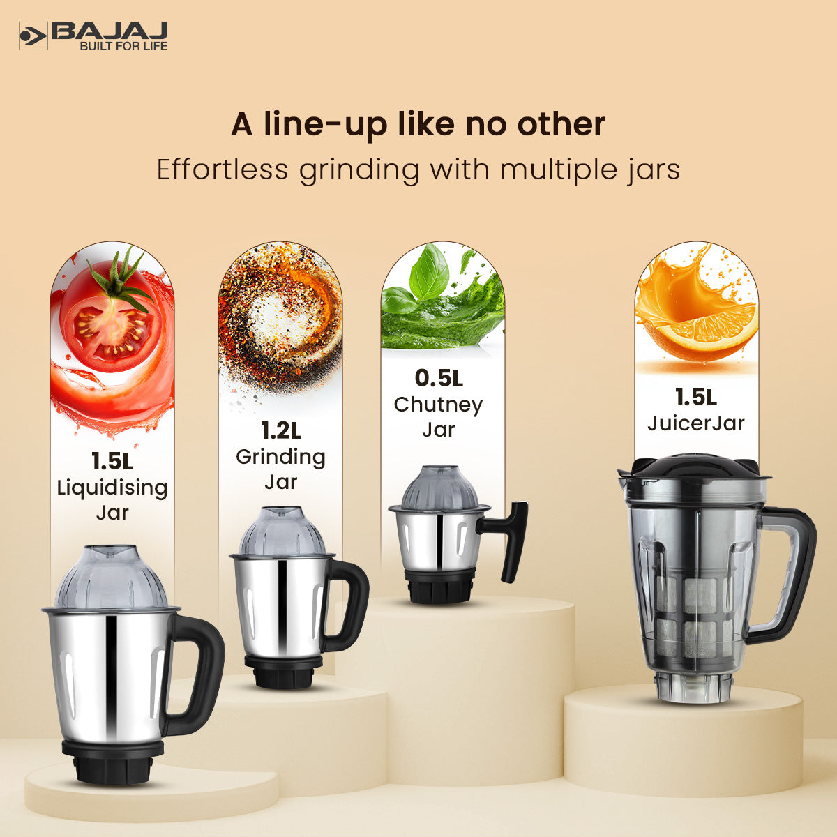 Bajaj Military Series Glamore 4 Jar 1000W Mixer Grinder