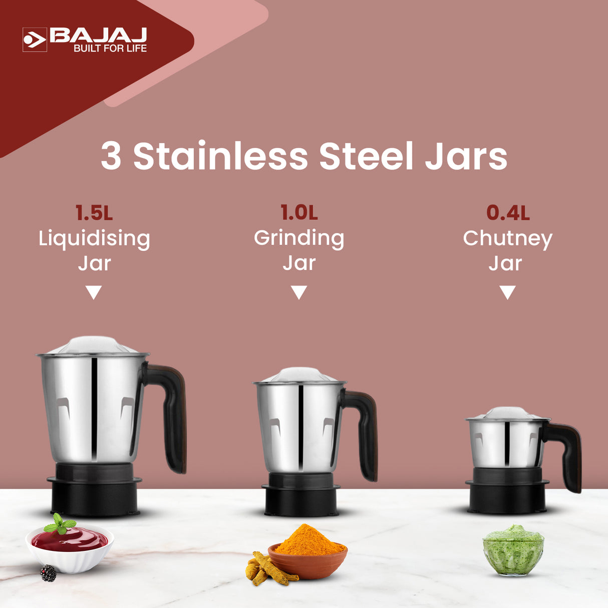 Bajaj Ninja Series PowerGrind 1000W Mixer Grinder