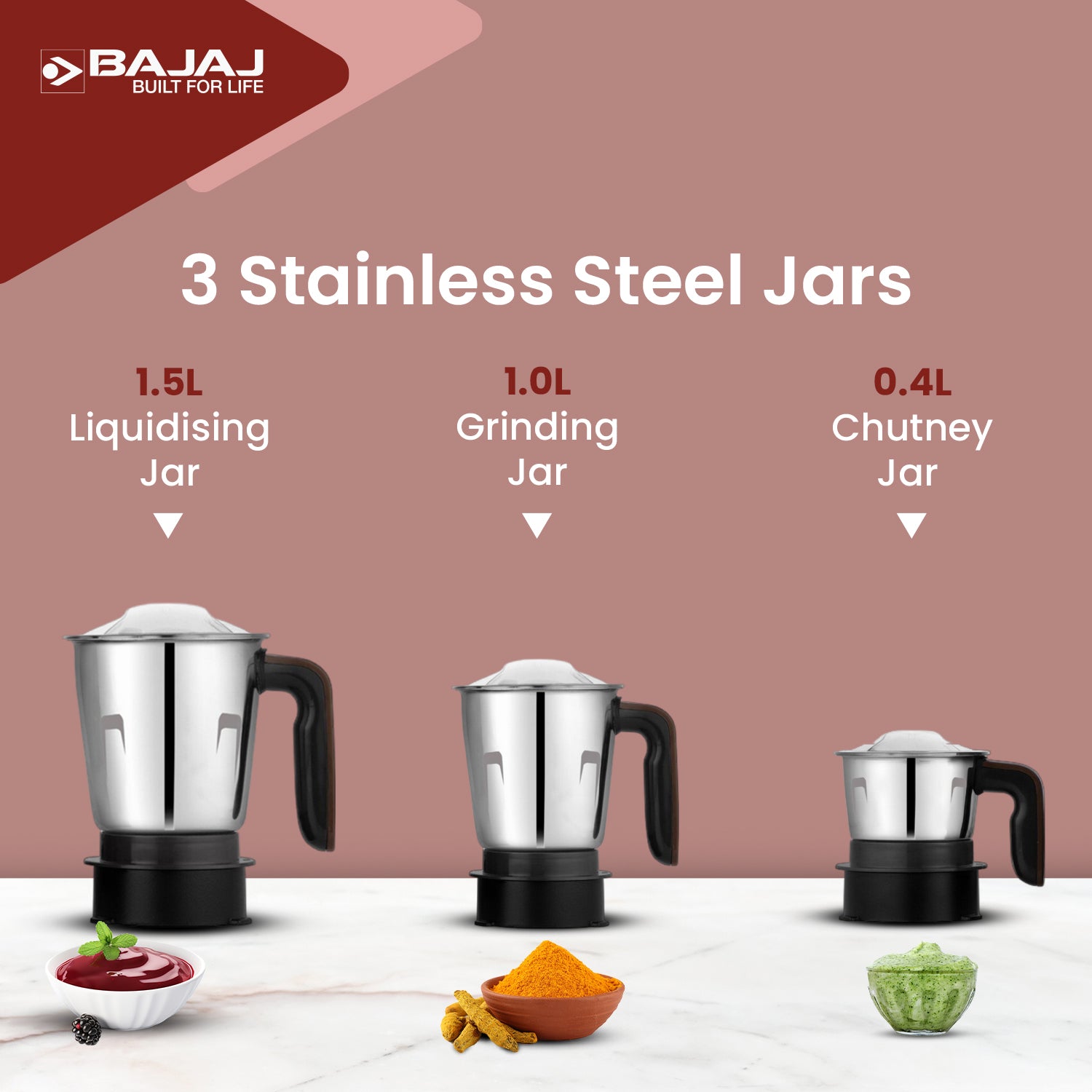 Bajaj Ninja Series PowerGrind 1000W Mixer Grinder
