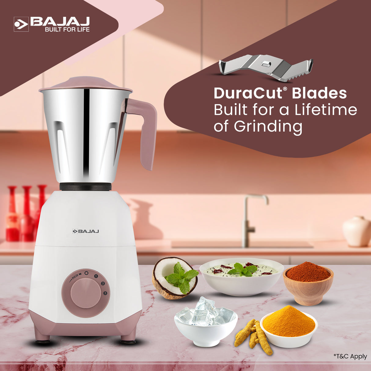 Bajaj Ninja Series GX75 4 Jar 750W Mixer Grinder